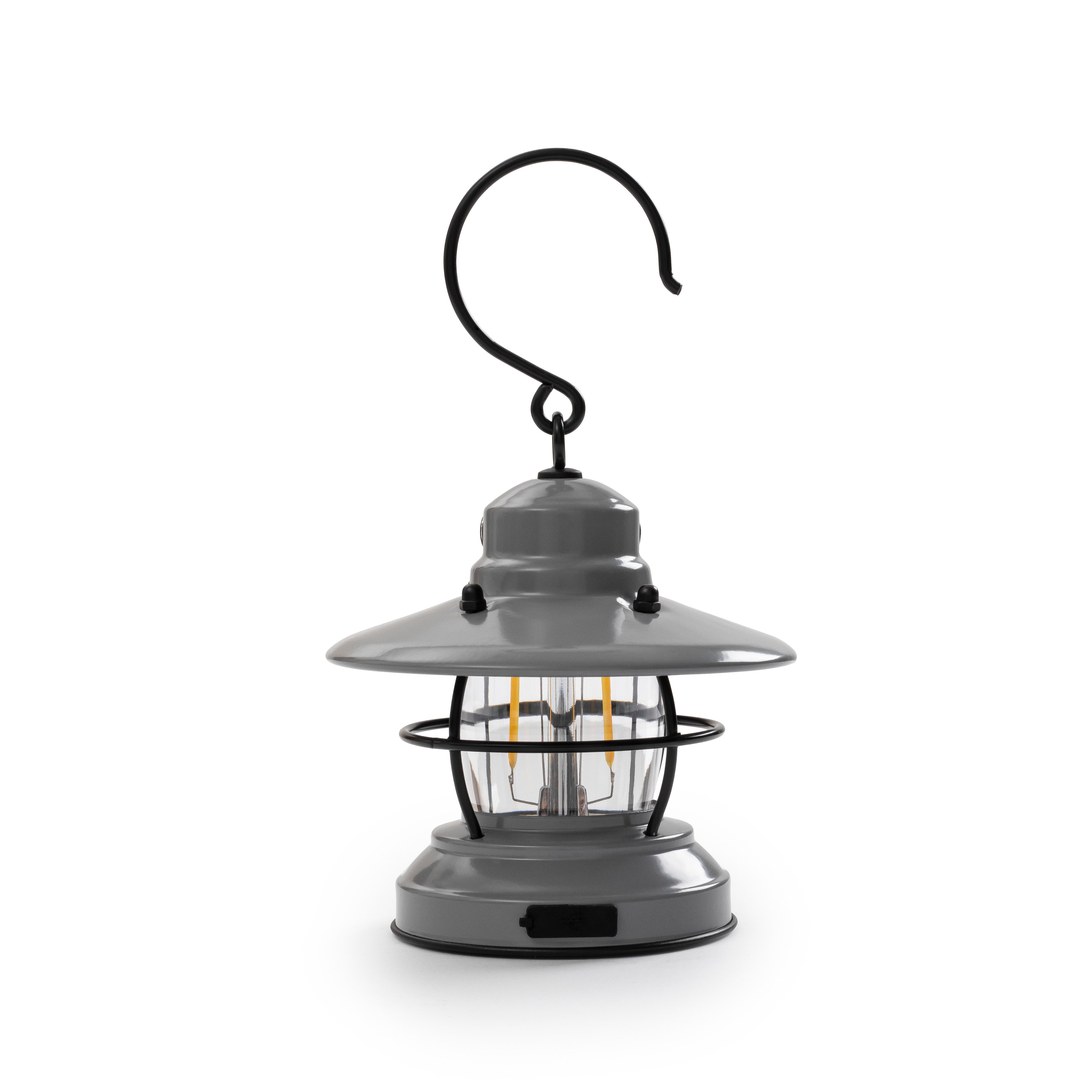 Barebones Edison Mini Lantern - Slate Grey - Soil + Bone