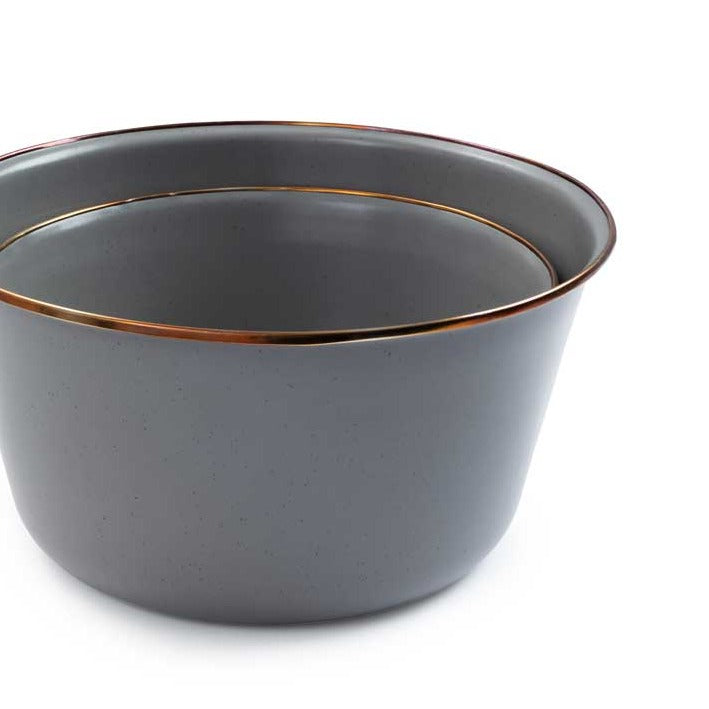 Barebones Enamel Mixing Bowls - Slate Grey - Soil + Bone