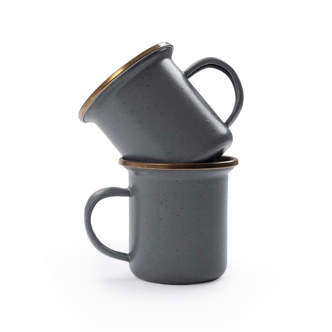 Barebones Enamel Espresso Cup - Slate Grey - Soil + Bone